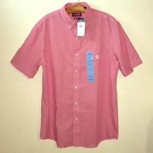 Chaps Large Red/White Stripped Polo